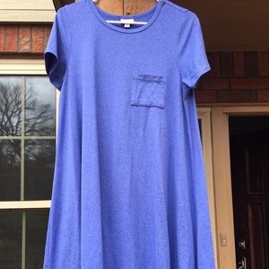 LuLaRoe Carly solid blue legging material